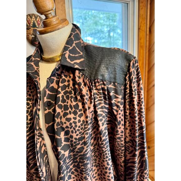 Vintage 1980’s Jordan Cheetah Print Top - Picture 2 of 8